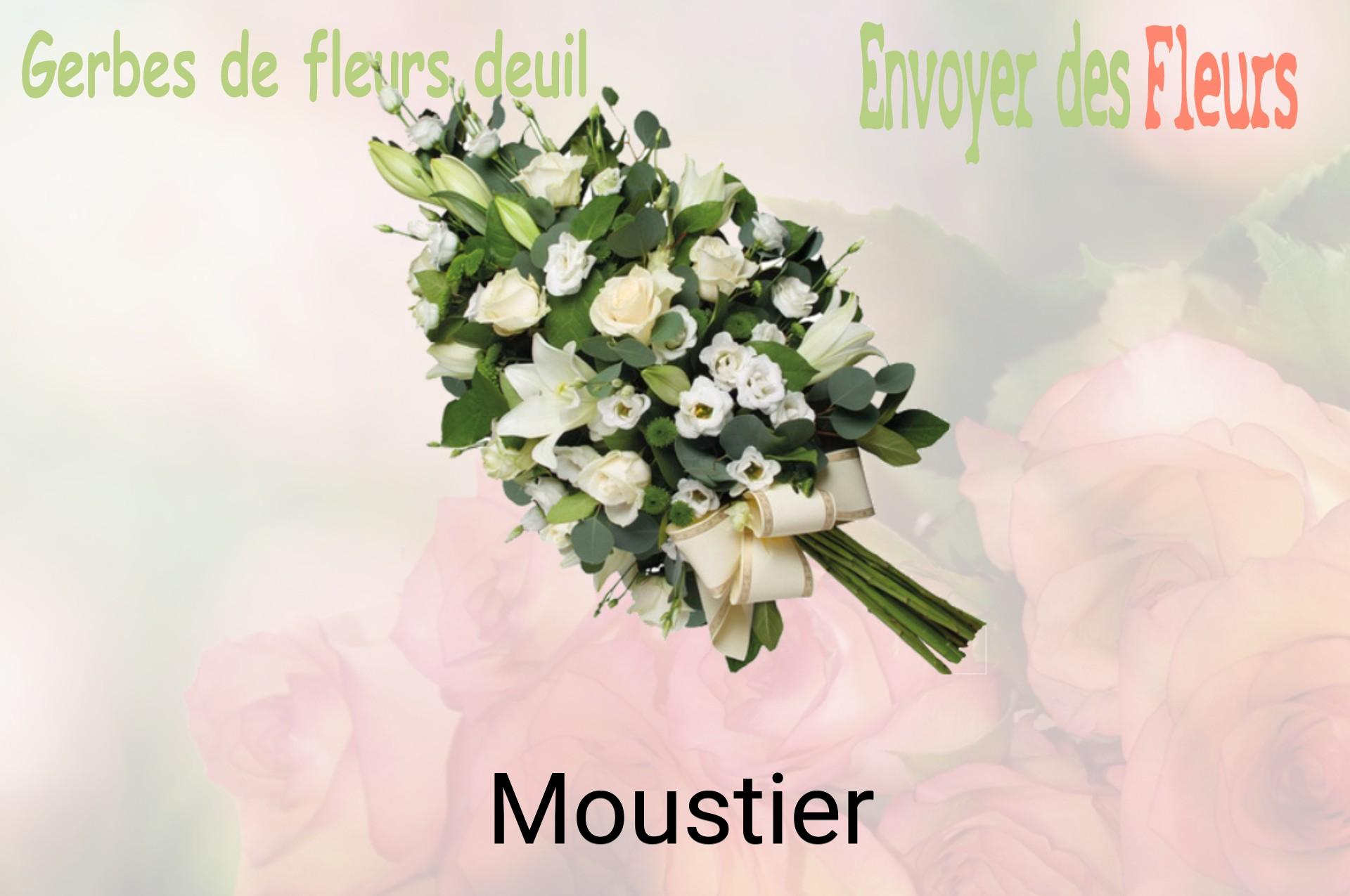 Gerbe de fleurs de deuil livrée à Moustier